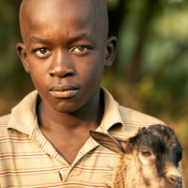 Photo by Kh-ali-l i: https://www.pexels.com/photo/concentrated-black-teen-boy-hugging-goat-and-looking-at-camera-6672097/